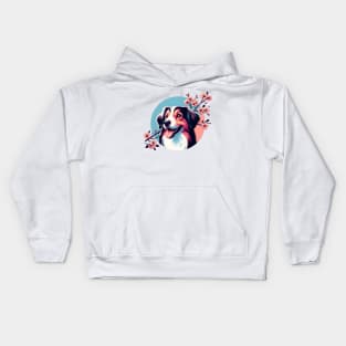 Nederlandse Kooikerhondje's Springtime Cherry Blossom Joy Kids Hoodie